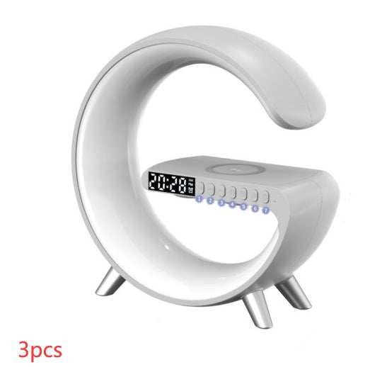 New Decorative LAMP For home is a SMART G-Shaped LED 1. Bluetooth Speaker 2. Wireless Charger Lamp