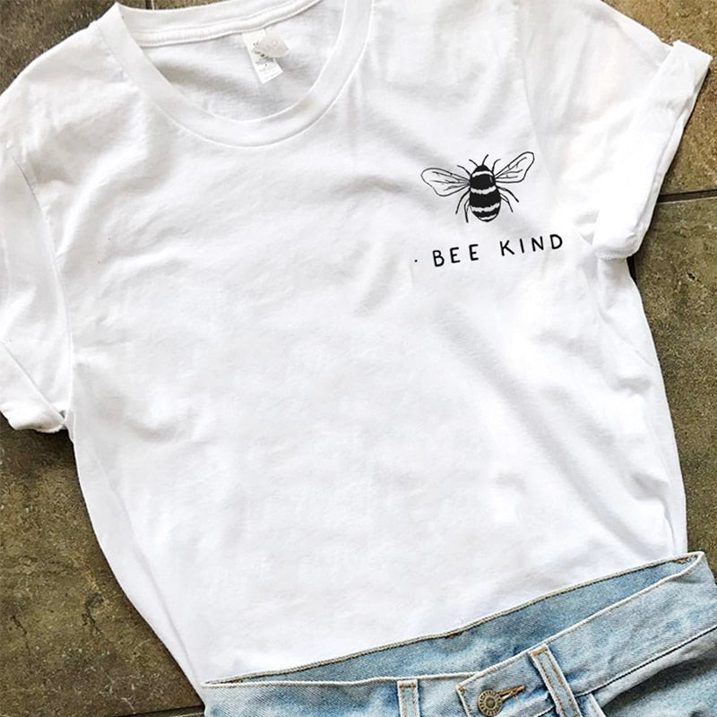 bEE kIND LOGO WHITE TshirT 